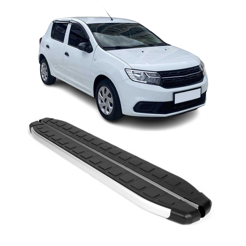 Marchepieds Latéraux pour Dacia Sandero 2012-2020 Aluminium Noir Gris 2Pcs