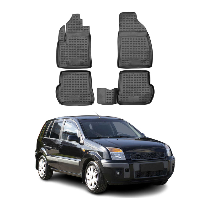 Tapis de sol pour Ford Fusion FL 2005-2012 en caoutchouc TPE 3D Noir 4Pcs