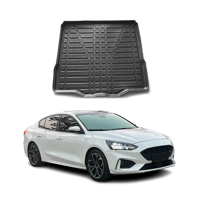 Tapis de Coffre pour Ford Focus mk4 2019-2025 Berline en TPE Noir