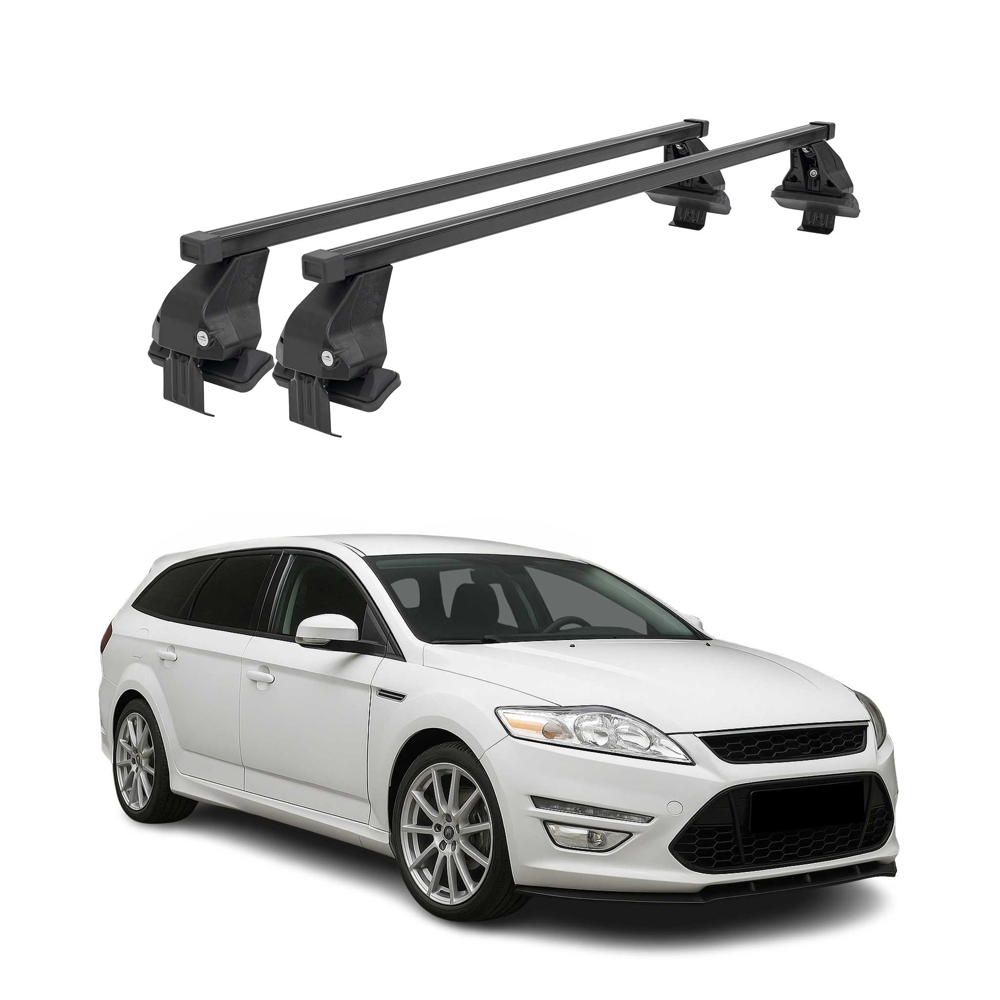 Barres Transversales Menabo pour Ford Mondeo mk4 Wagon 2007-2014 Noir