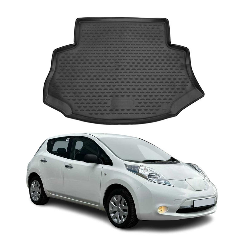 OMAC Tapis de coffre pour Nissan Leaf 2011-2017  sur mesure en caoutchouc Noir