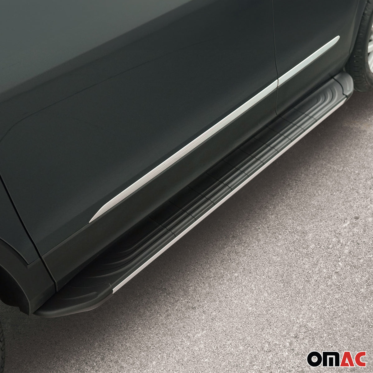 Marchepieds Latéraux pour Kia Stonic 2017-2026 Aluminium Gris Noir 2Pcs