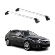 Barres de toit pour Mazda 6 Break 2002-2026 Gris Argenté 2 pièces ABE