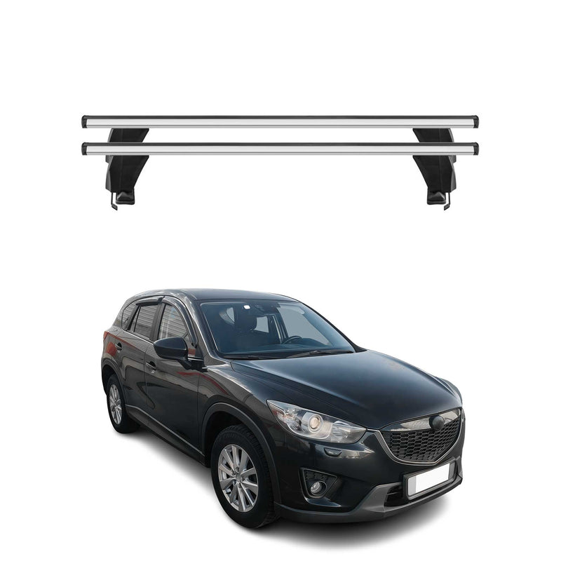 Menabo Barres de toit Transversales pour Mazda CX-5 2012-2015 Alu Gris ABE 2x