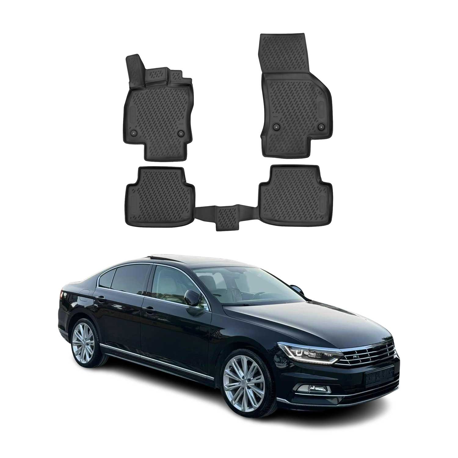 OMAC Tapis de sol pour Volkswagen Passat B8 2014-2023 sur mesure en caoutchouc