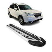 Marchepieds Latéraux pédale pour Subaru Forester IV 2013-2018 Aluminium Gris 2x
