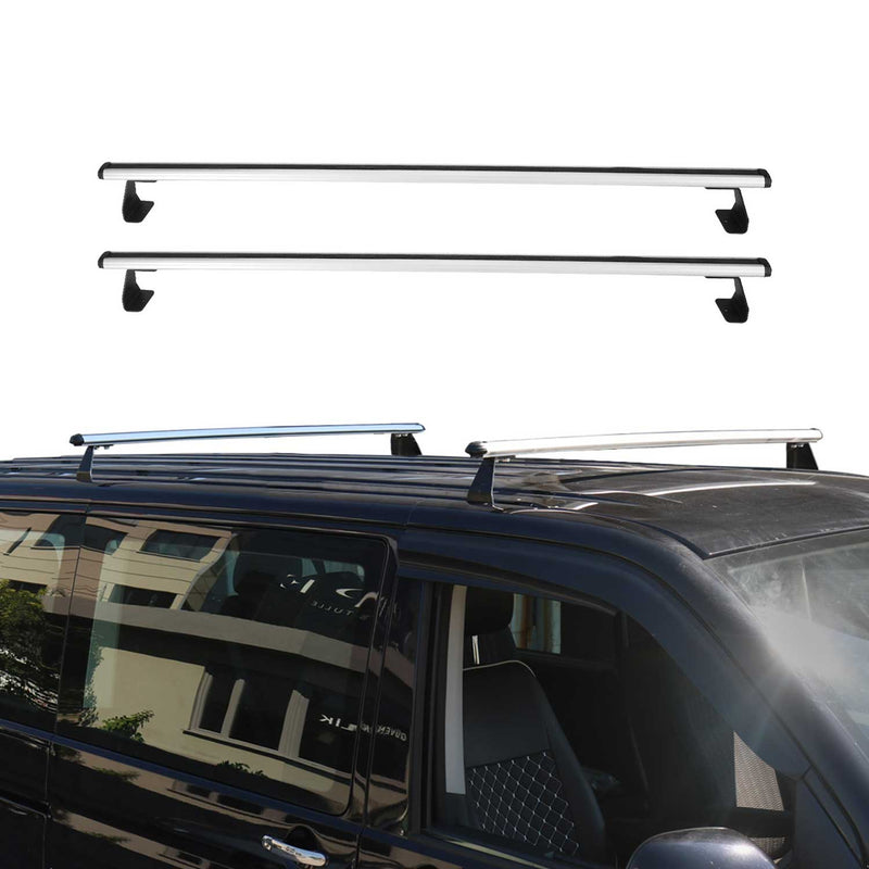Barres de toit transversales pour VW T5 Transporter 2003-2015 Aluminium Gris 2x