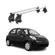 Barres de toit transversales pour Nissan Micra 2002-2010 Acier Gris