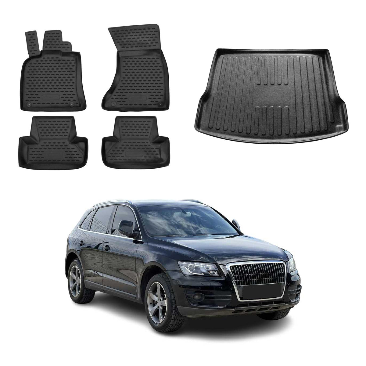 OMAC Kit Tapis de Sol et Coffre pour Audi Q5 8RB 2008-2017