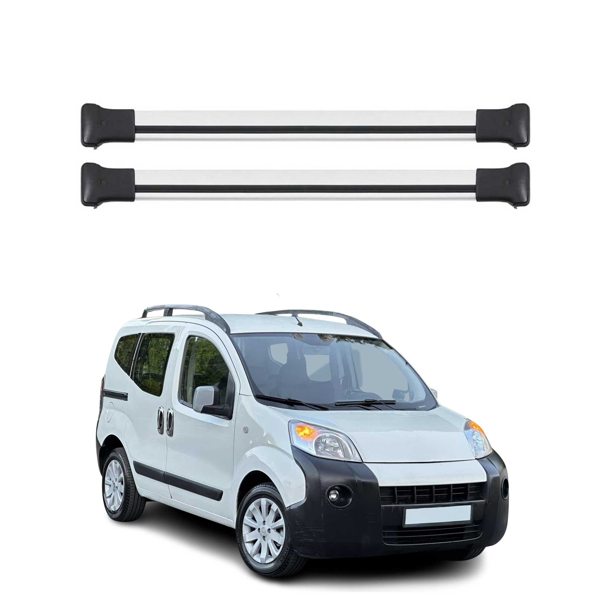 Barres de toit transversale pour Citroen Nemo 2008-2016 en Aluminium Gris 2Pcs