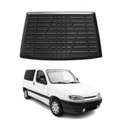 Tapis de Coffre pour Peugeot Partner I MVN 1996-2008 en TPE Noir