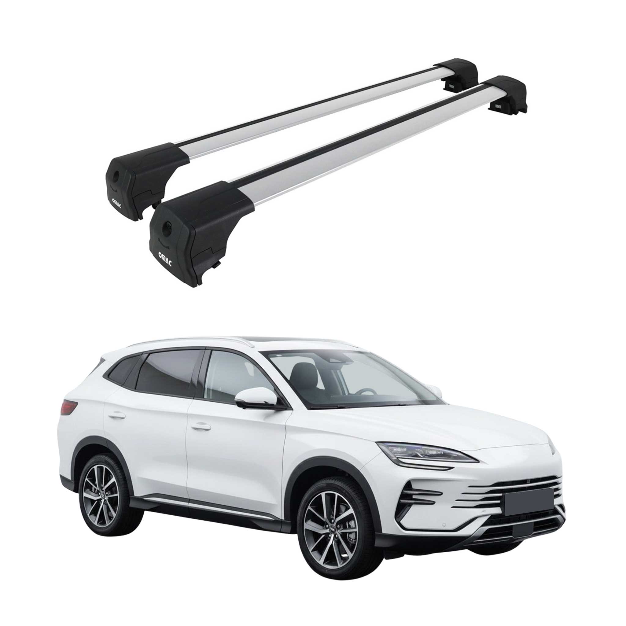 Barres De Toit Transversales pour BYD Seal U SUV 2024-2026 Aluminium Gris ABE 2x