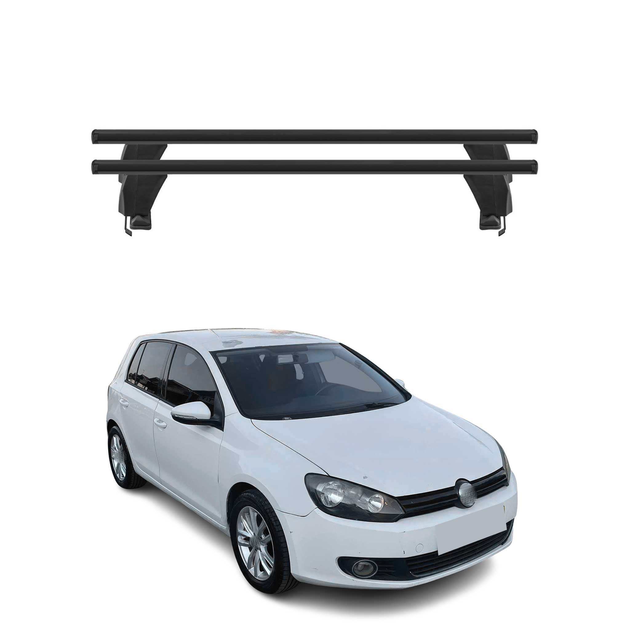 Menabo Barres de toit Transversales pour VW Golf VI 2008-2012 Alu Noir 5 portes