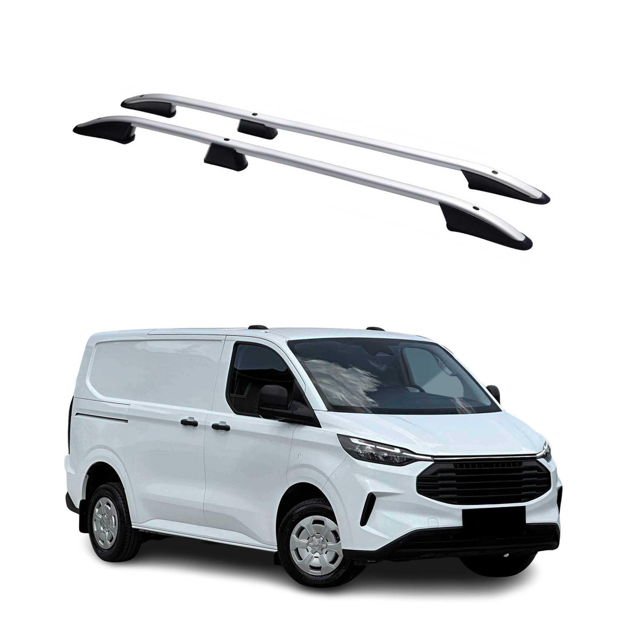 Barres de toit longitudinales pour Ford Transit Tourneo Custom 2023-2026 L1 Gris
