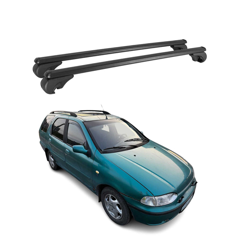 Barres de toit Transversales pour Fiat Palio 1996-2007 Aluminium Noir