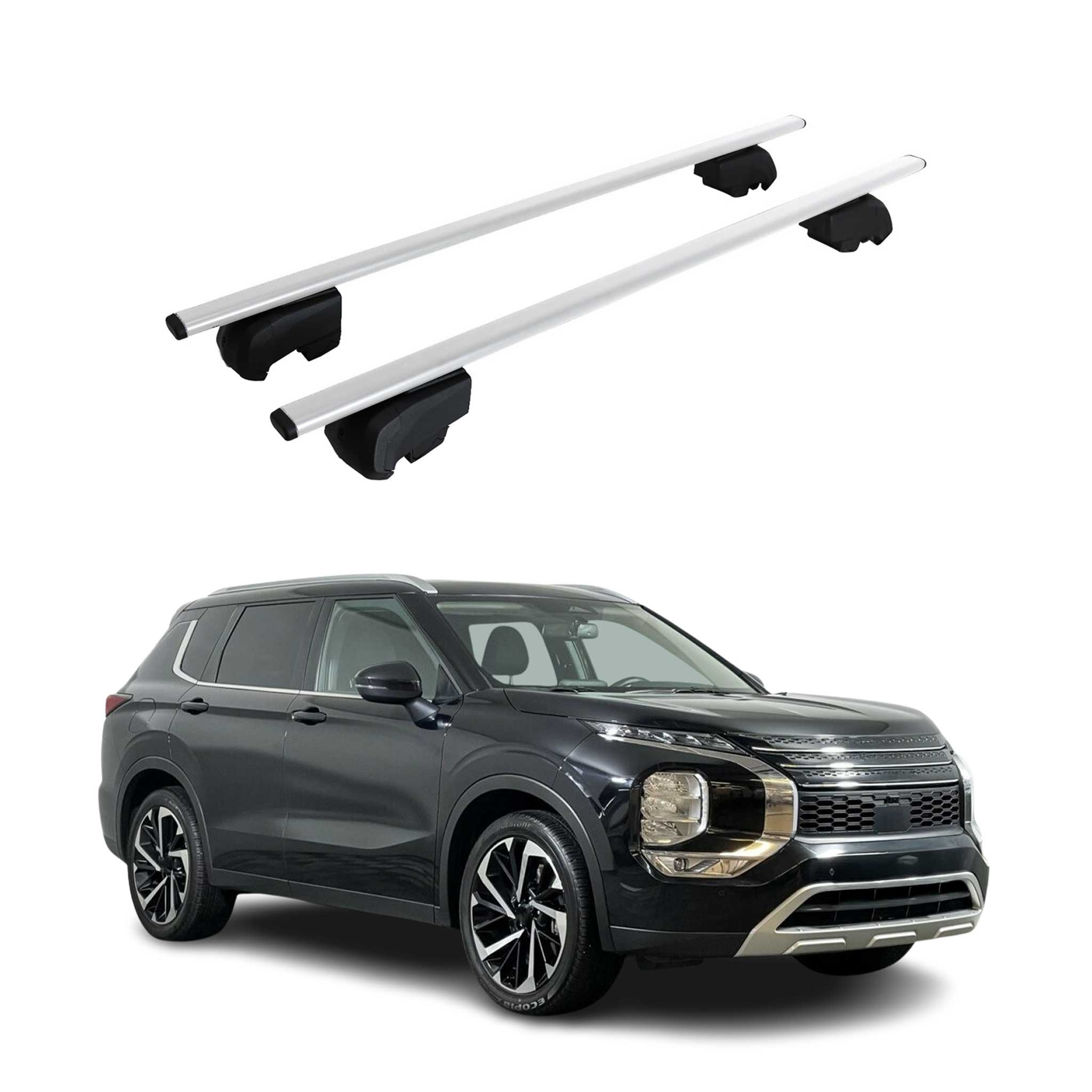 Barres de toit Transversales pour Mitsubishi Outlander 2021-2023 Fer ABE 2x