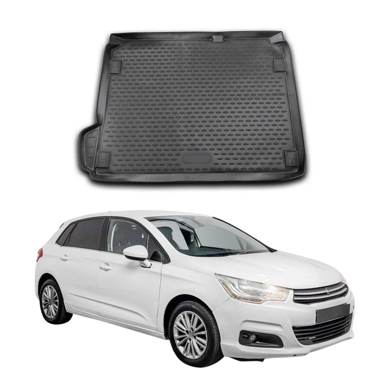 Tapis de Coffre pour Citroen C4 2010-2021 TPE Noir