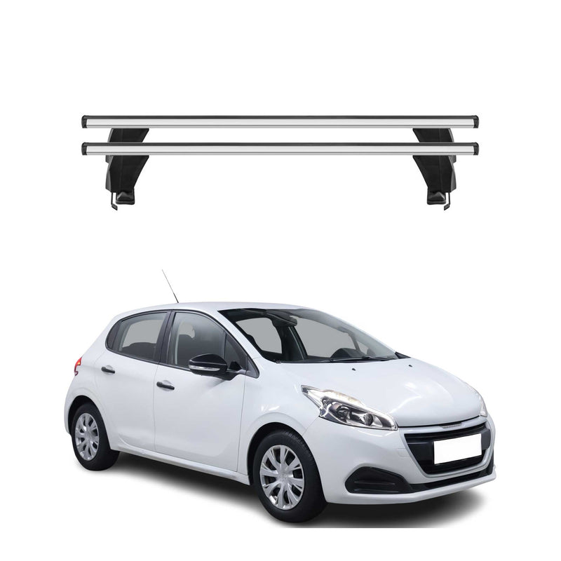 Menabo Barres de toit Transversales pour Peugeot 208 2015-2019 Alu Gris 2x ABE