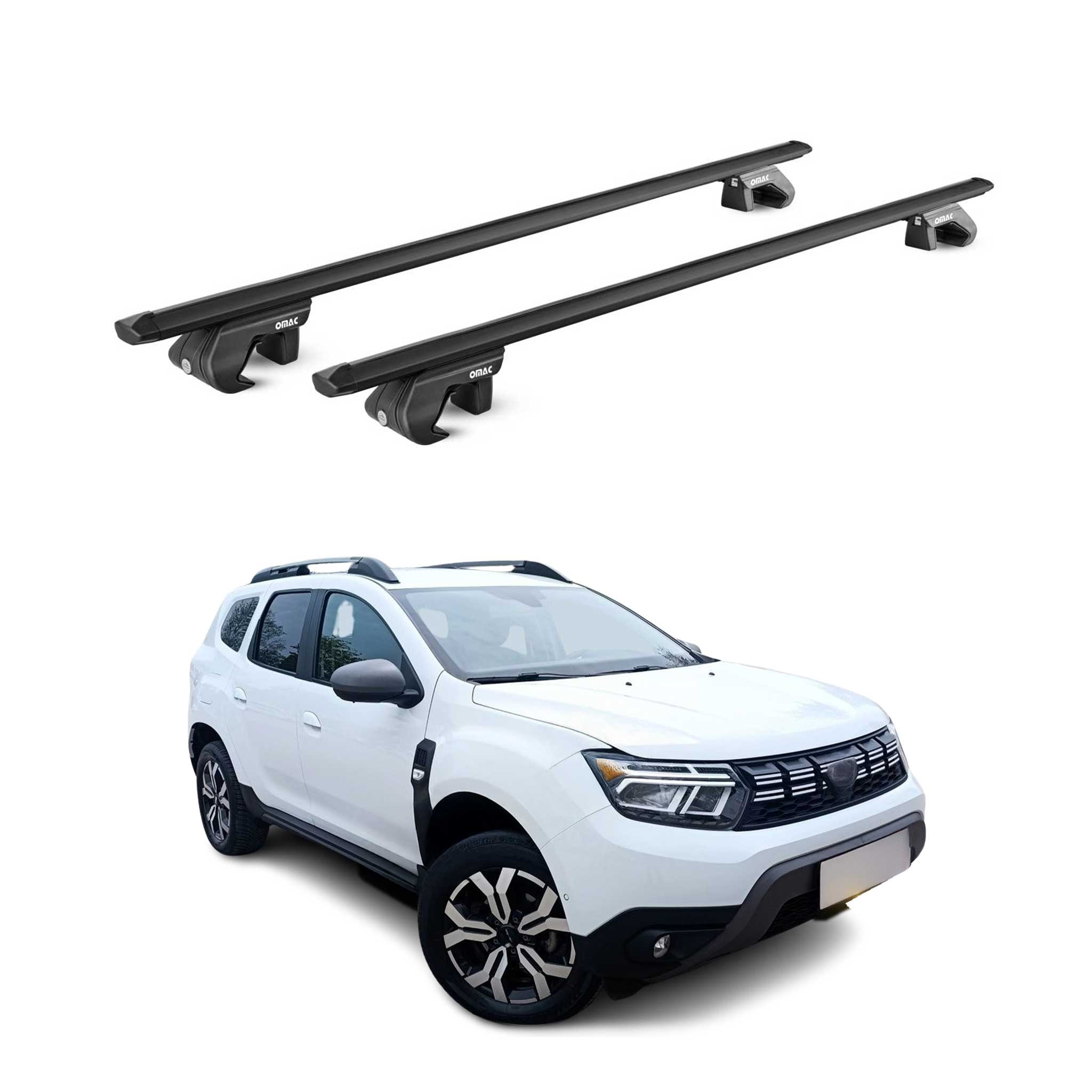 Barres de Toit transversales pour Dacia Duster mk3 2024-2026 Aluminium Noir 2x