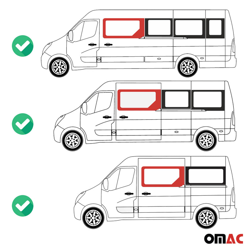 Vitre De Porte Pour Opel Movano 2010-2023 Porte coulissante gauche L2 L3 L4 H2