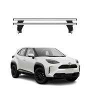 Menabo Barres de toit transversales pour Toyota Yaris Cross 2021-26 Alu Gris 2x