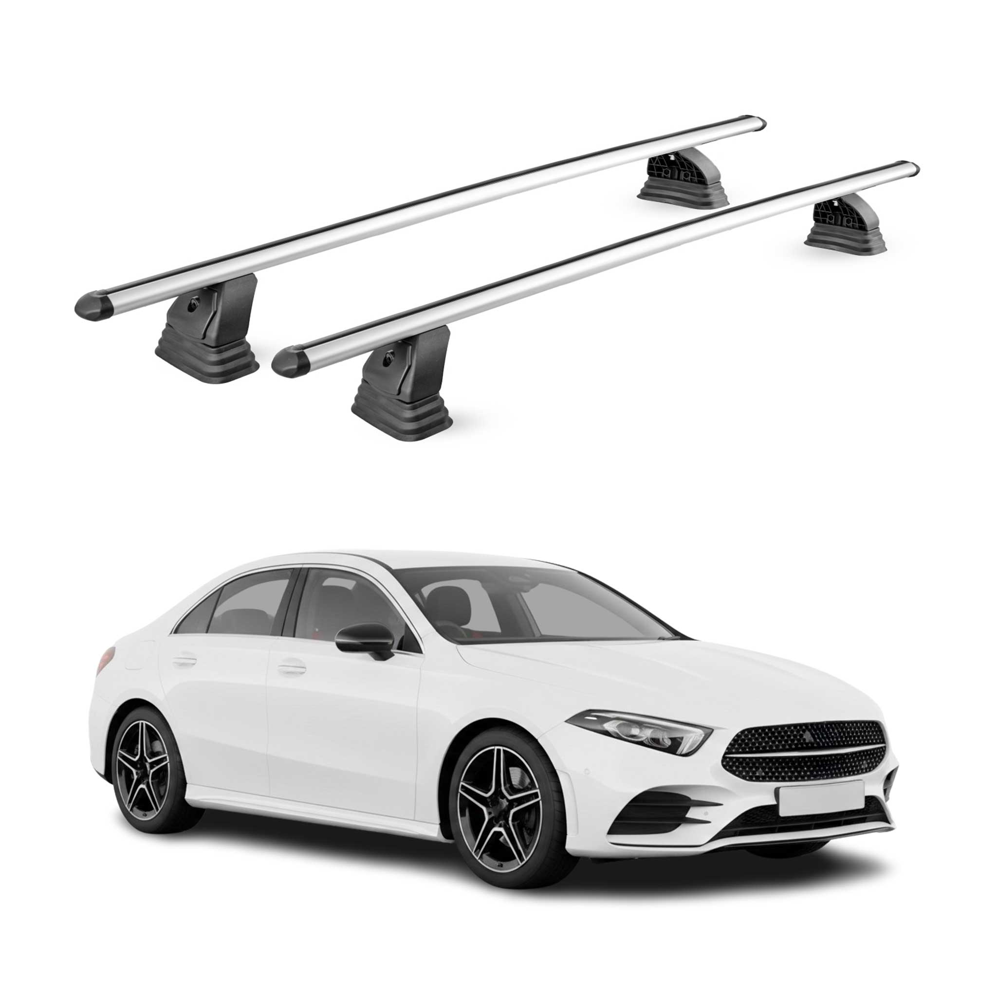 Barres de toit transversales Alu pour Mercedes Classe A W177 2018-2026 Gris 2Pcs