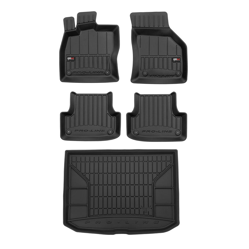 OMAC Kit Tapis de sol et coffre pour Audi A3 8V Sportback 2012-2020 Premium Noir