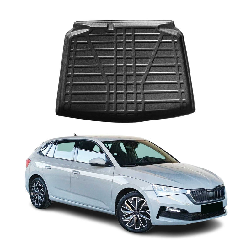 Tapis de Coffre pour Skoda Scala 2019-2022 HB en TPE Noir