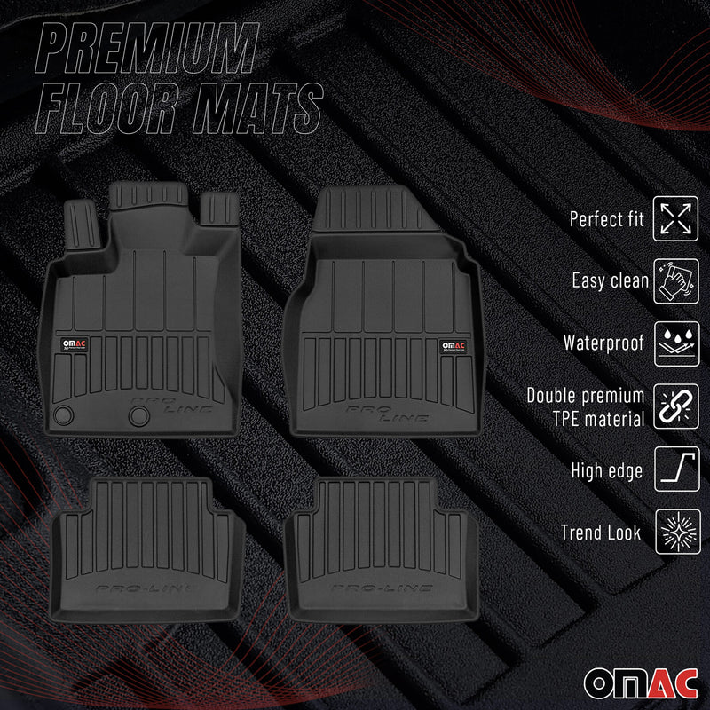 OMAC Tapis de sol en caoutchouc pour Nissan Qashqai J10 2006-2014 Noir Premium