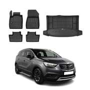 Kit Tapis de Sol et Coffre pour Opel Grandland X 2017-2022 TPE Noir