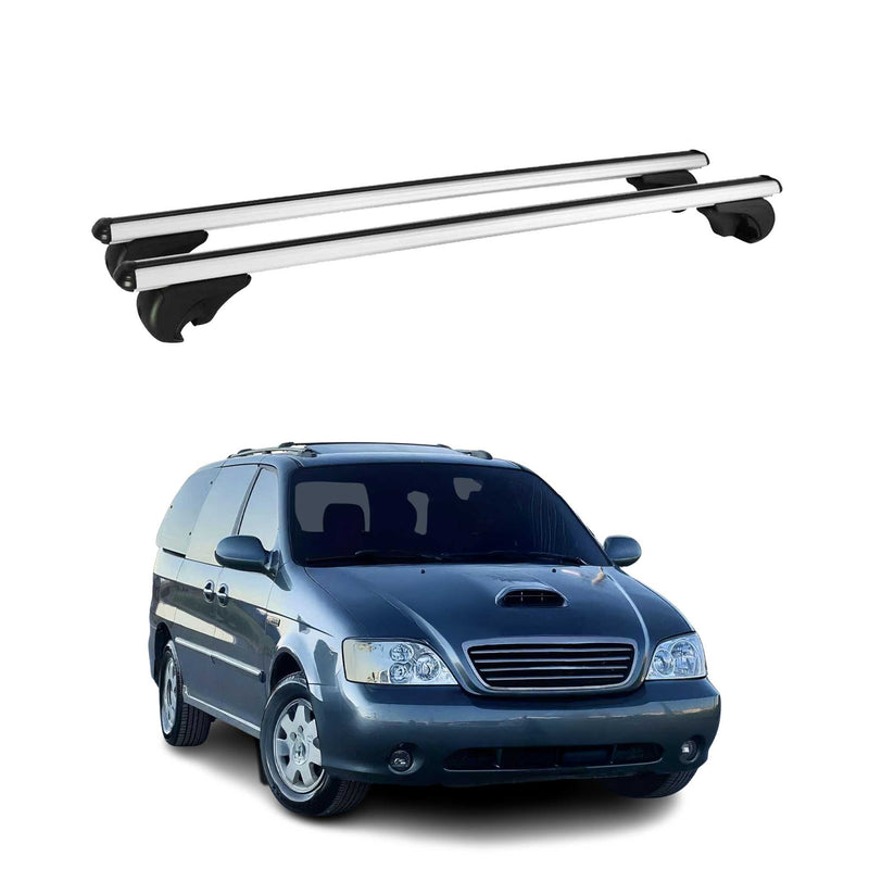 Barres de toit Transversales pour Kia Carnival 1998-2005 Aluminium Argent