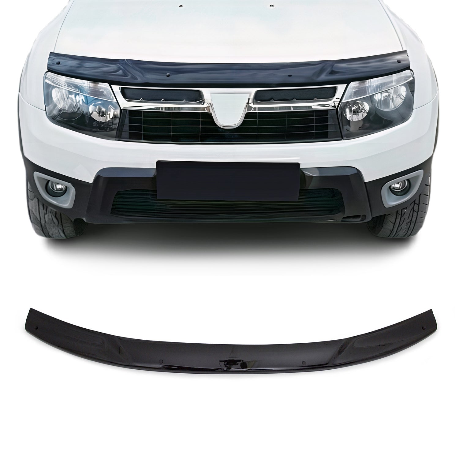Deflecteurs d'air capot de voiture pour Dacia Duster 2010-2017 Acrylique Noir