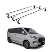 Barres de toit transversales pour Ford Transit Tourneo Custom 2023-2026 3Pcs Alu