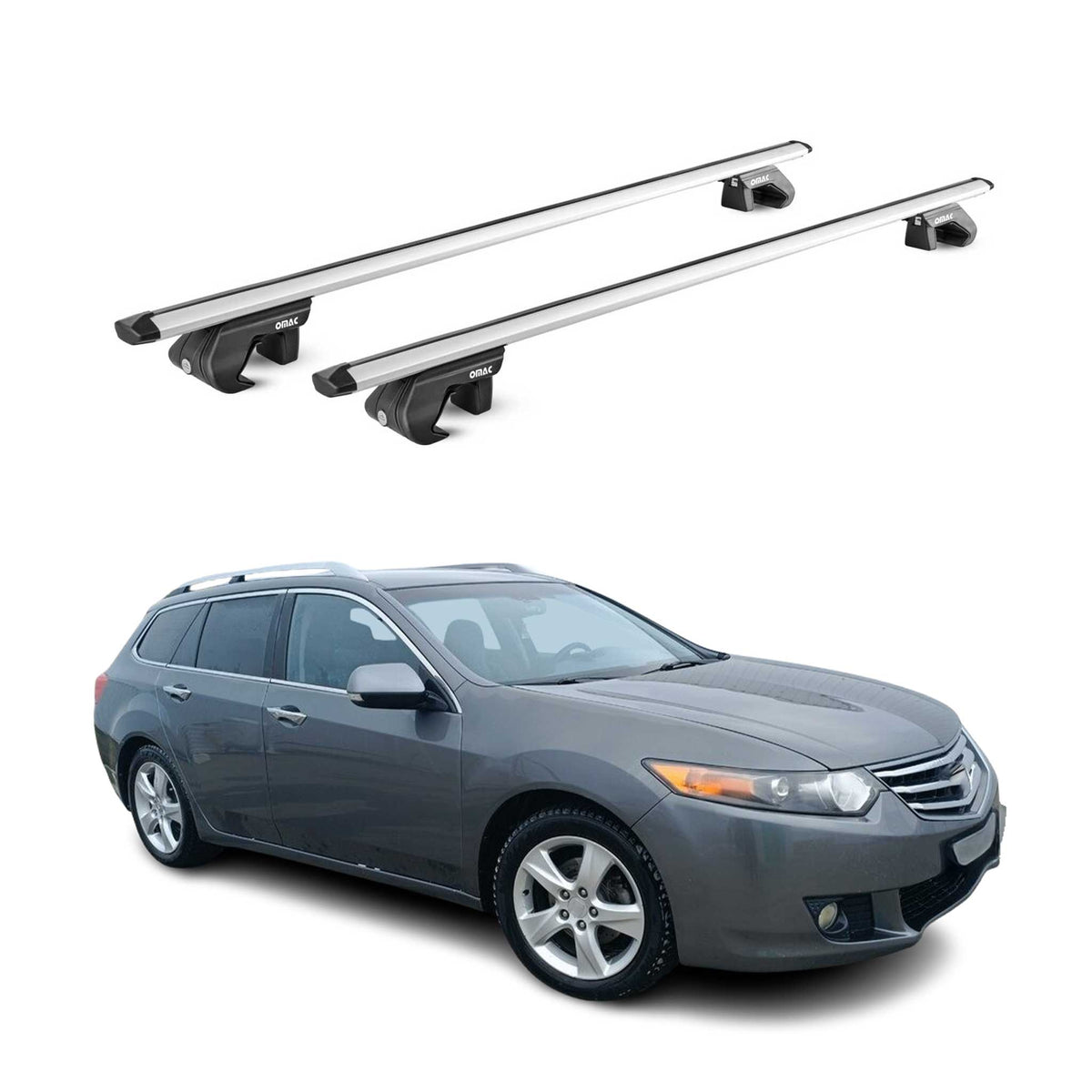 Barres de toit transversales ABE pour Honda Accord SW 1998-2015 5 P Alu Gris 2x