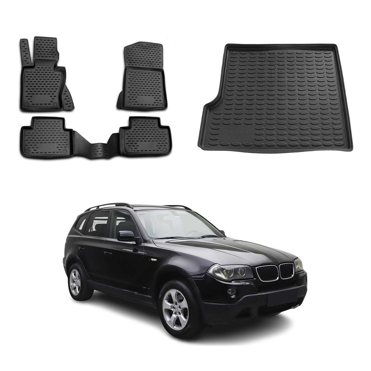 OMAC Kit Tapis de Sol et Coffre pour BMW X3 E83 2003-2010