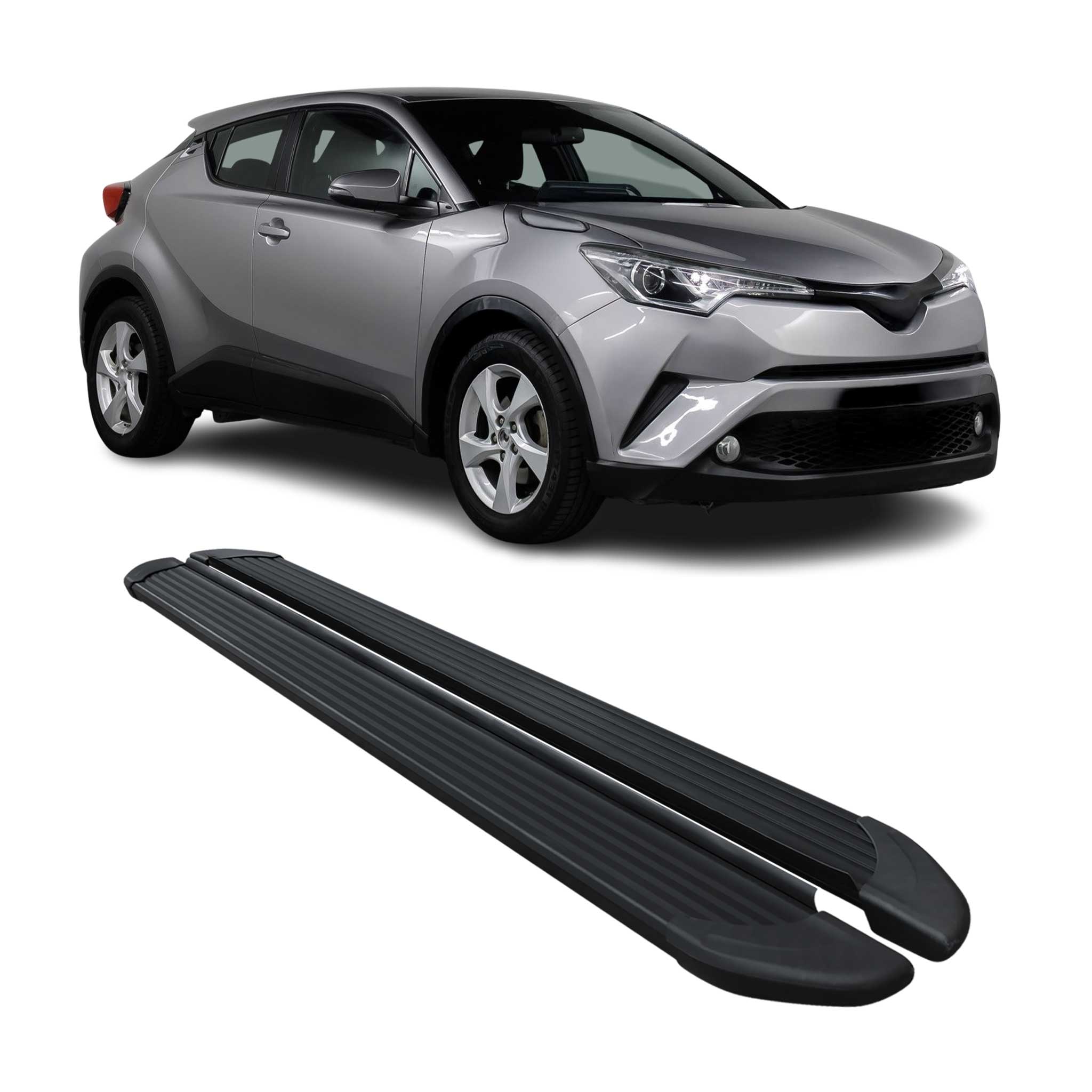 Marchepieds Latéraux pédale pour Toyota C-HR 2016-2023 Noir Aluminium 2Pcs