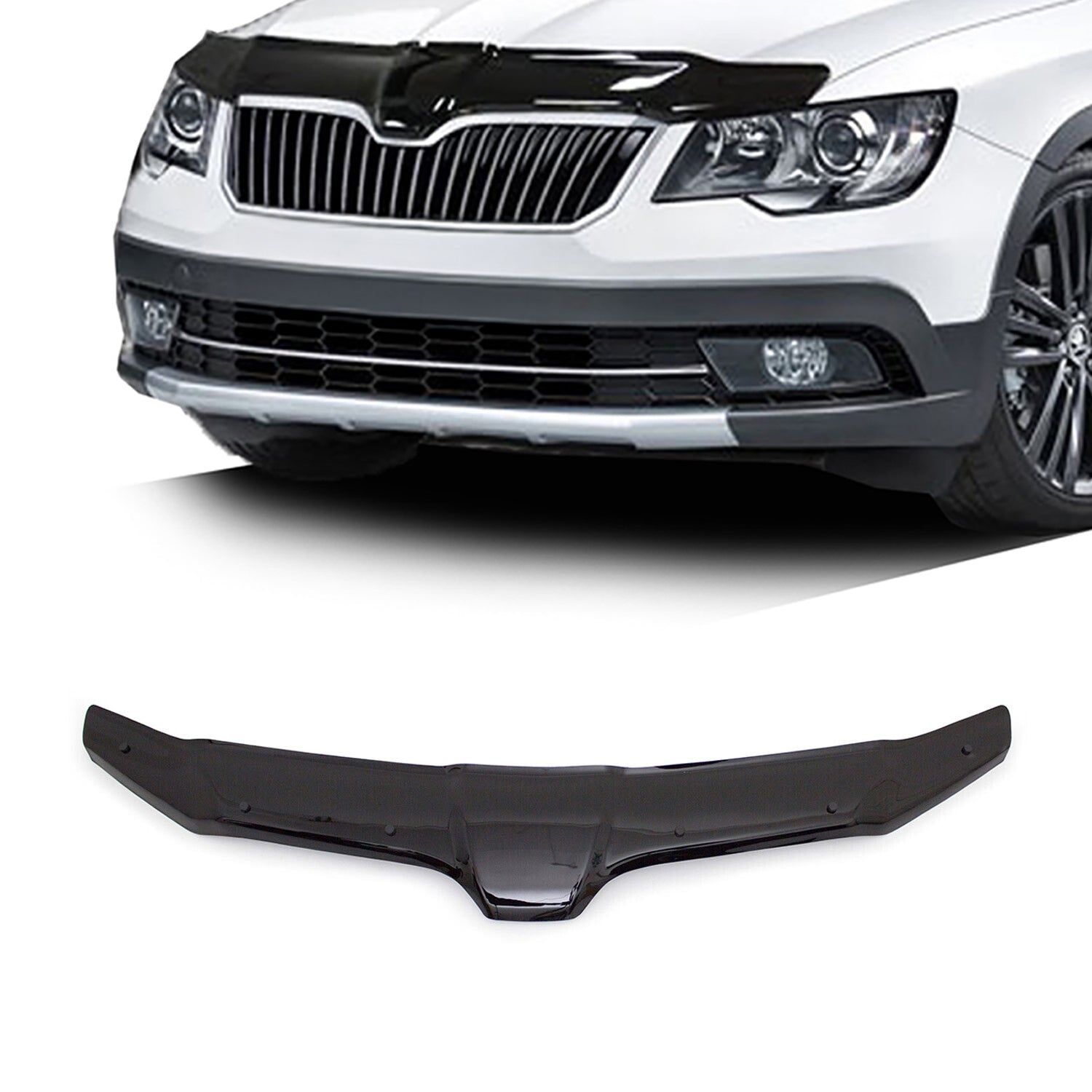 Deflecteurs d'air capot de voiture pour Skoda Superb 2013-2015 Acrylique Noir