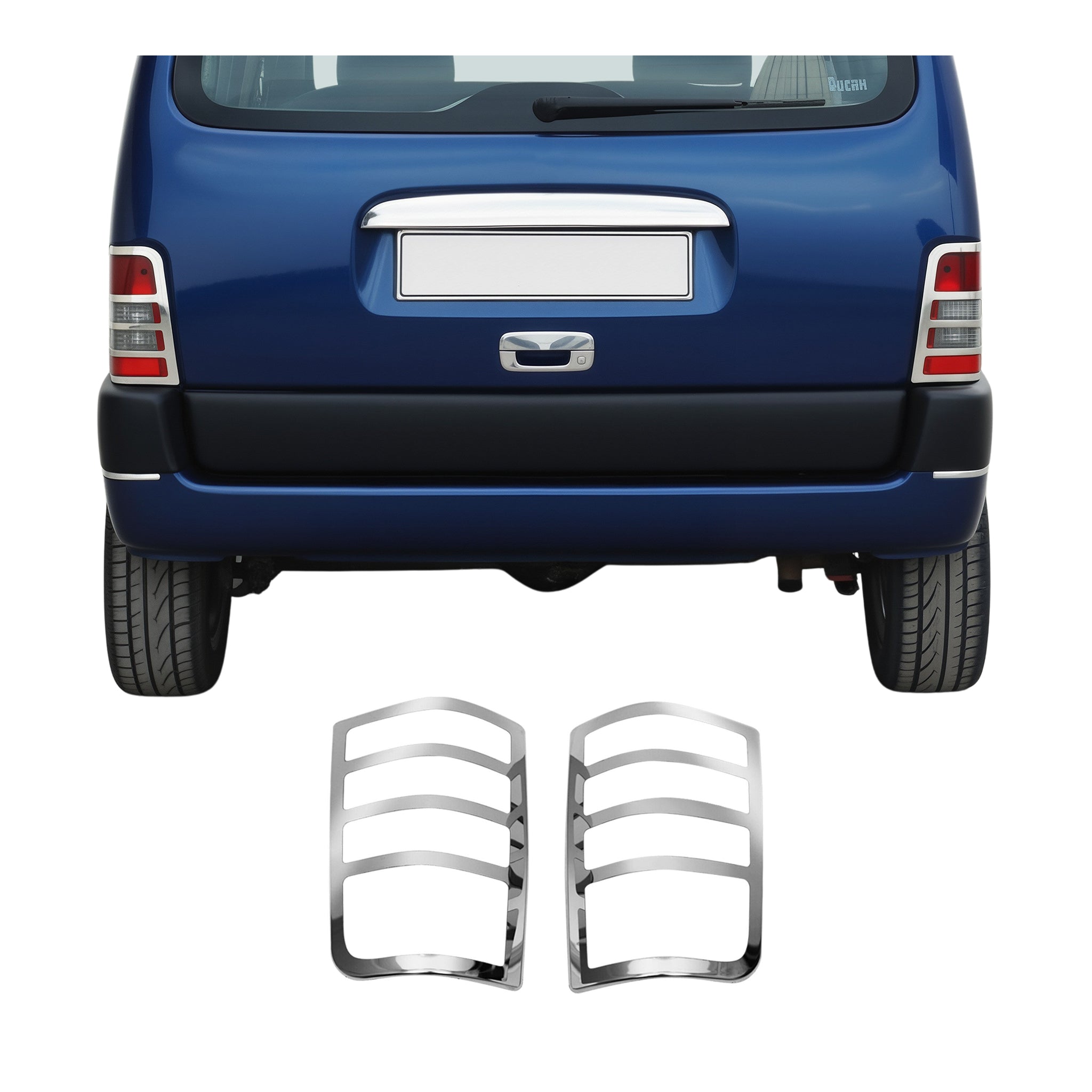 Cadre de Feu Stop Arrière pour Peugeot Partner 1996-2008 acier inox 2 Pcs