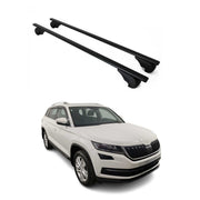 Barres de toit Transversales pour Skoda Kodiaq I 2016-2024 Fer Noir