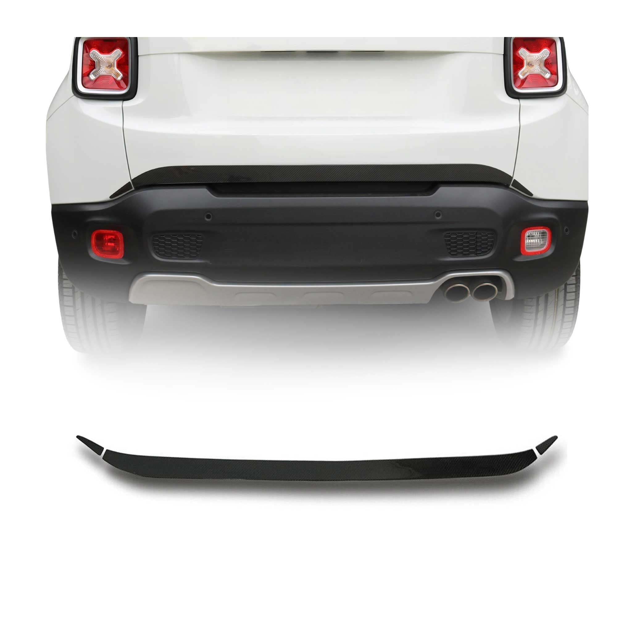 Garniture de Hayon Coffre pour Jeep Renegade 2014-2021 Carbone 3 Pcs