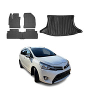 Kit Tapis de sol et coffre pour Toyota Verso AR20 2009-2018 TPE Noir