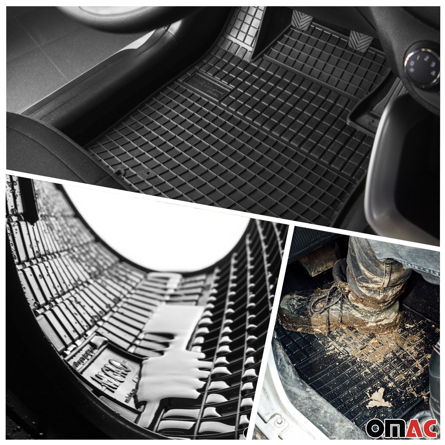 Kit Tapis de sol et coffre pour Fiat 500 2012-2026 TPE Noir
