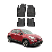 OMAC Tapis de sol caoutchouc pour Fiat 500X 2015-2026 Noir TPE Premium