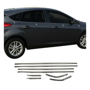 Garniture de Fenêtre pour Ford Focus mk3 HB C346 2011-2018 Acier Inox Foncé 8Pcs