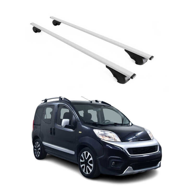 Barres de toit Transversales pour Fiat Fiorino Qubo 2007-2017 Fer Argent