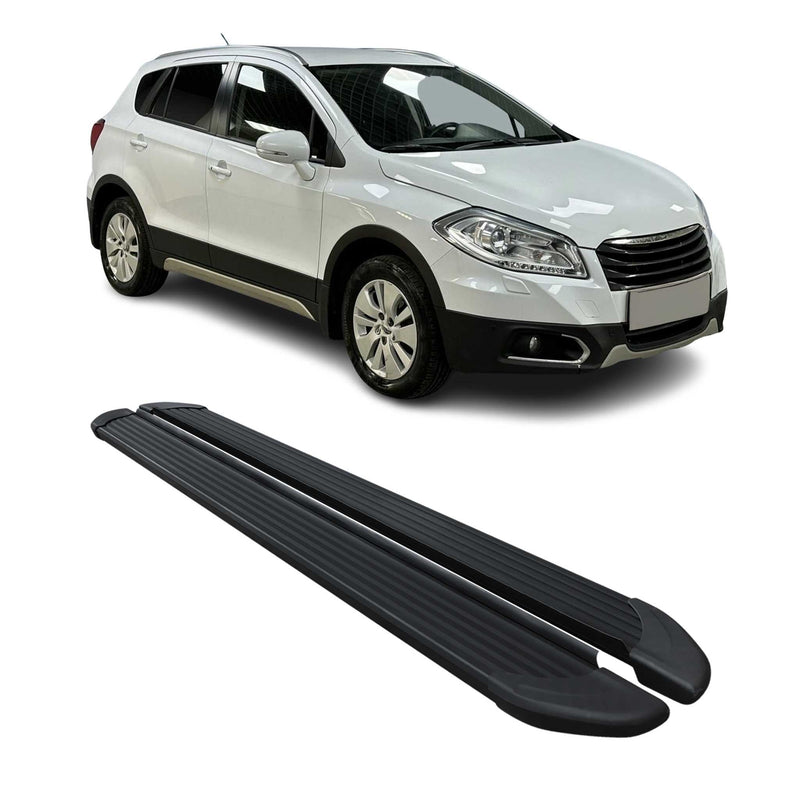 Marchepieds Latéraux pédale pour Suzuki S-Cross 2013-2020 Noir Aluminium 2Pcs