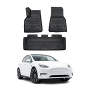 Tapis de sol pour Tesla Model Y 2019-2024 Noir 3D en Caoutchouc TPE 4Pcs