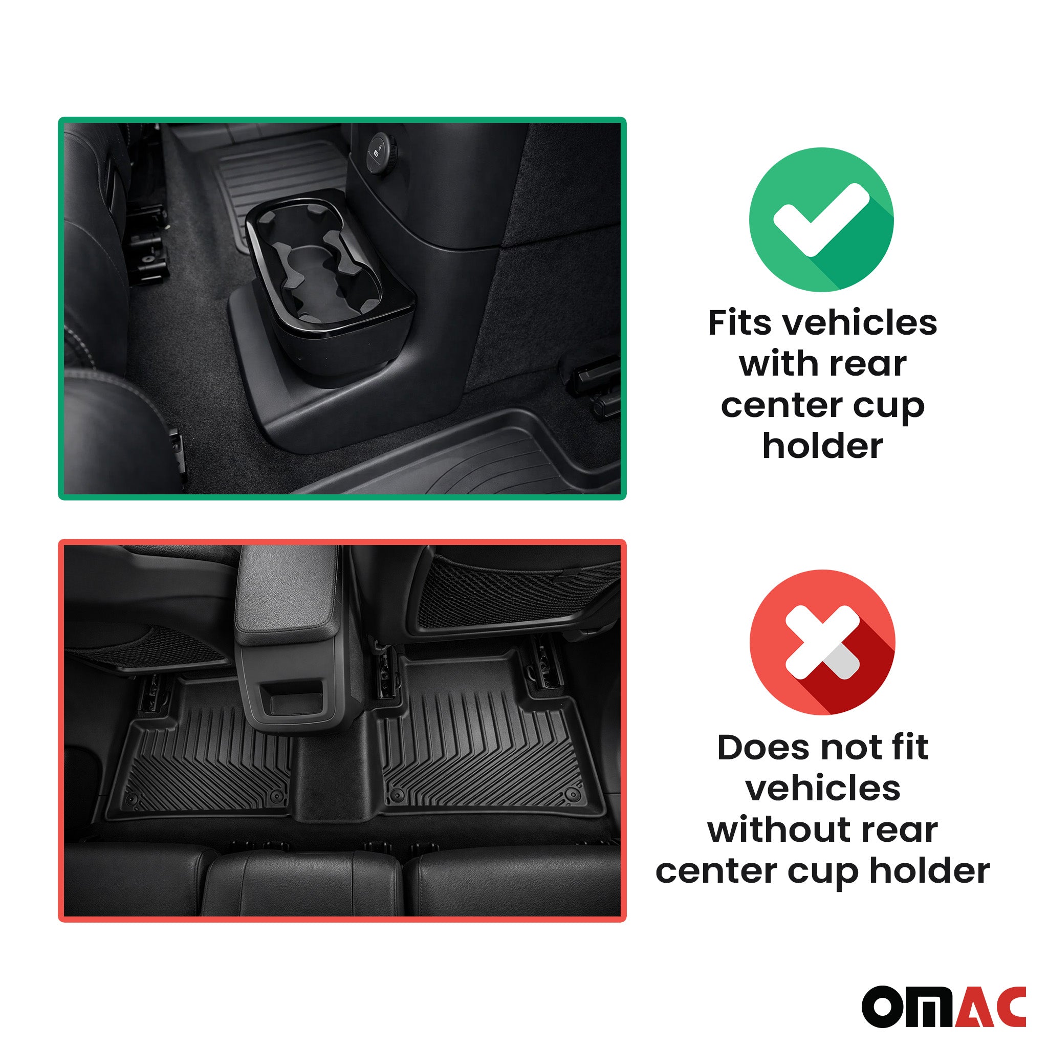 OMAC Tapis de sol en caoutchouc pour Mercedes Classe G 1990-2018 Noir Premium