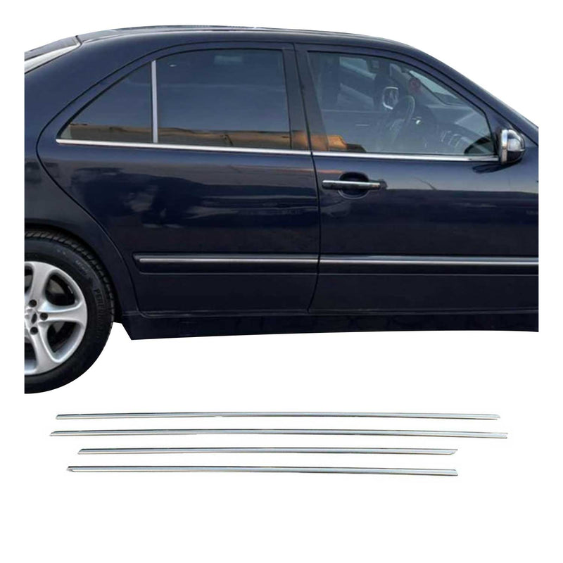 Baguettes pour contour Latérales pour Mercedes Classe E W210 1995-2002 Chromé