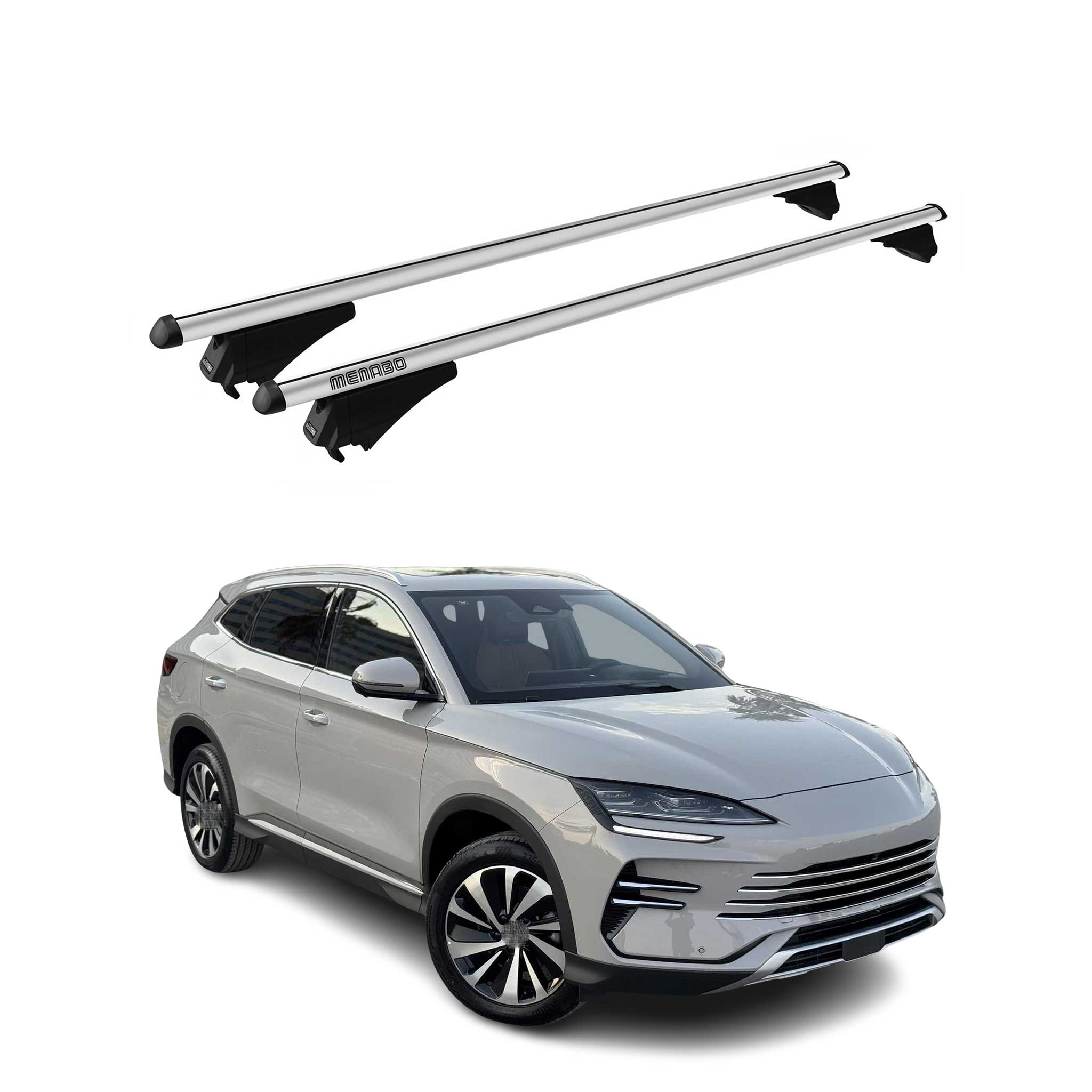Tiger Barres de toit transversales pour BYD Seal U SUV 2024-2026 Alu Gris 2Pcs